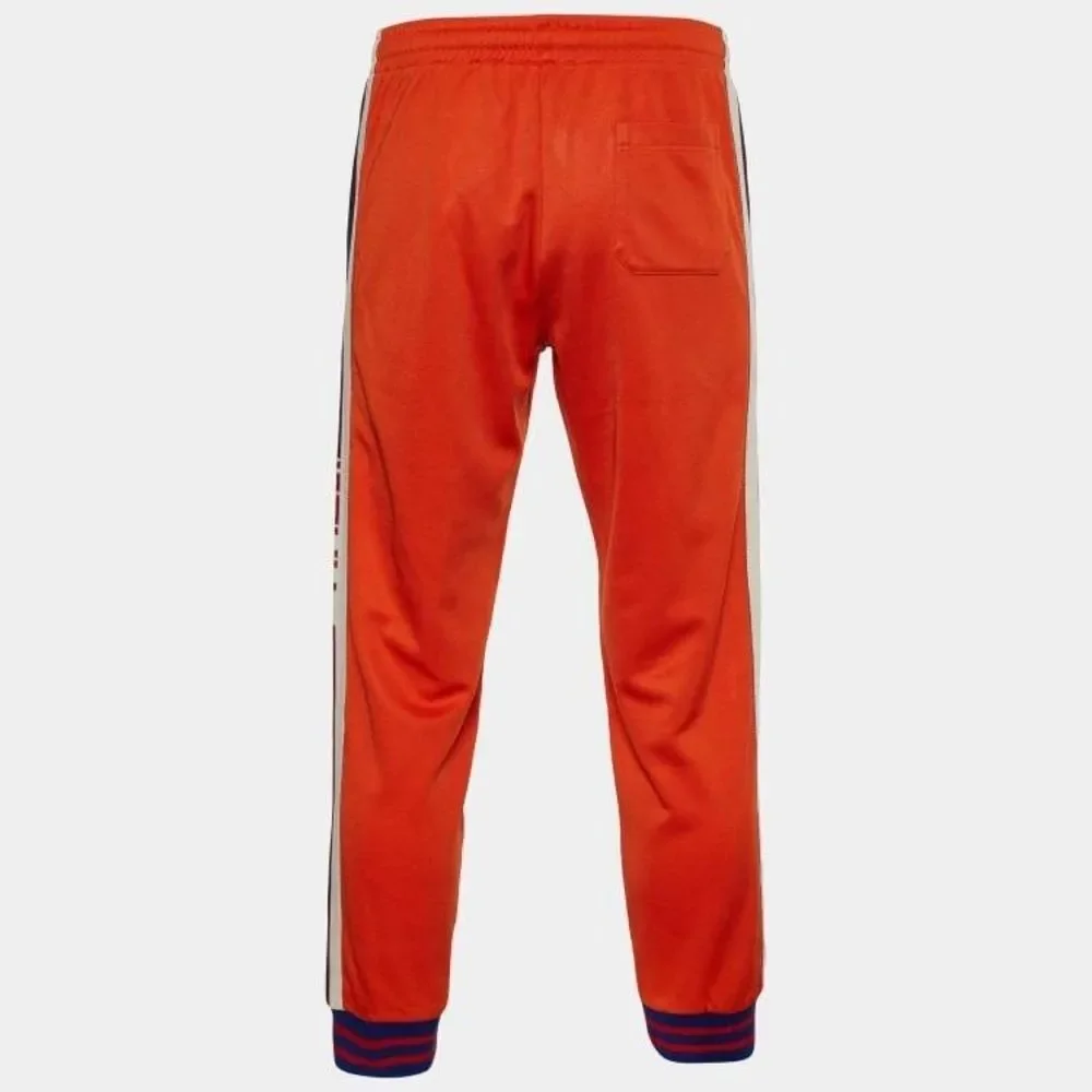Gucci Orange Technical Jersey Track Suit Jogger Pants Web Men's XXL